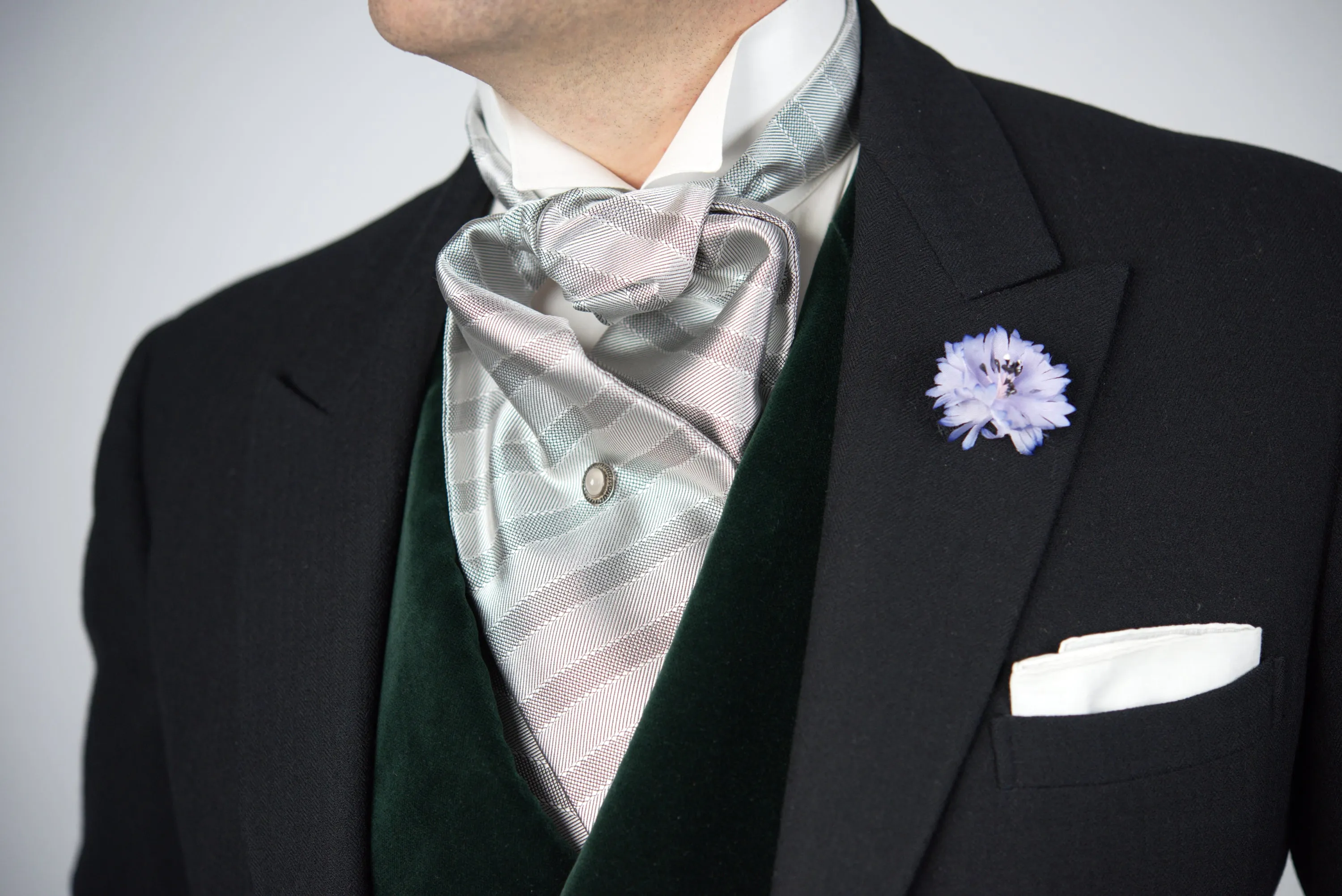 Silver Striped Formal Wedding Ascot