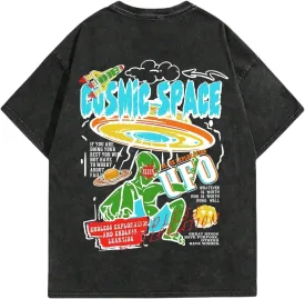 SOLY HUX Men's Graphic Tees Y2K Alien T Shirts Vintage Shirts 90s Oversized Streetwear Tops