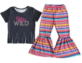 STAY WILD Serape Fringe - Western Bell Bottoms Outfit Kids