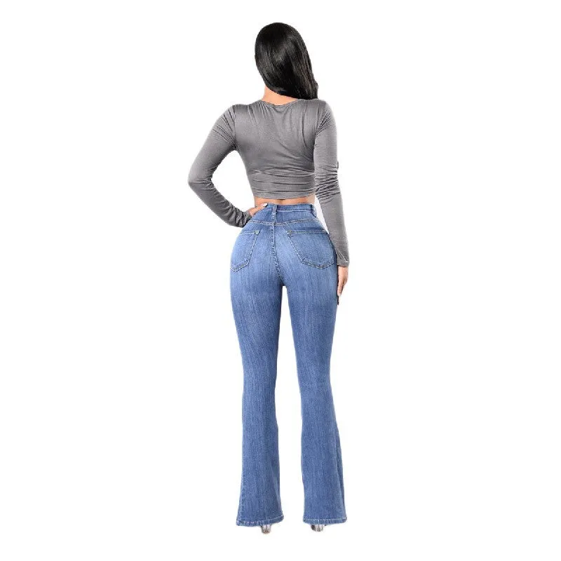Trendy Washed Wide Leg Denim Jeans - GlamzLife