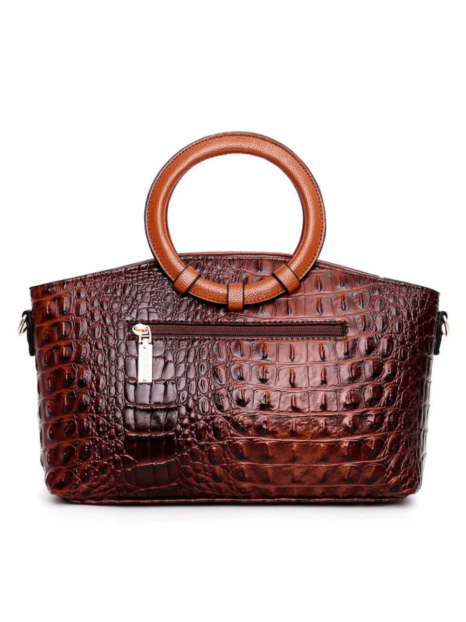 Verona | Croc-Embossed Handbag with Circular Handle