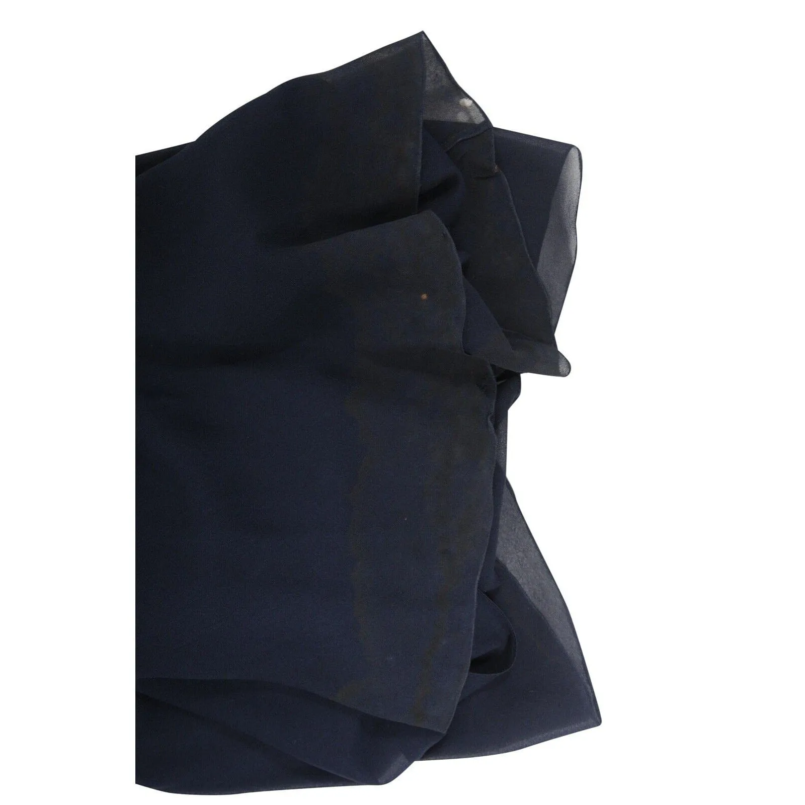 Vintage FW2006 Dress Navy Blue Silk Evening Gown Ruffled