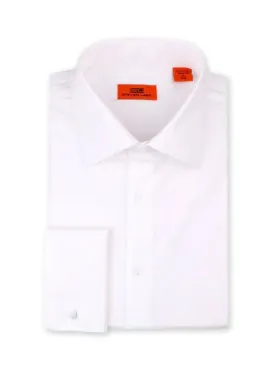 White Steven Land Men's Dress Shirt French Cuff Regular-Fit 100% Cotton