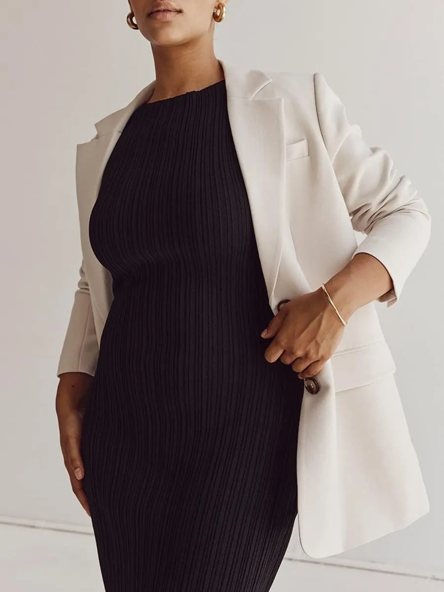 Women's Maternity Dress Rib Knit Split Bodycon Maxi Dress Slit Sleeveless Crew Neck Tank Dress Casual Dresses
