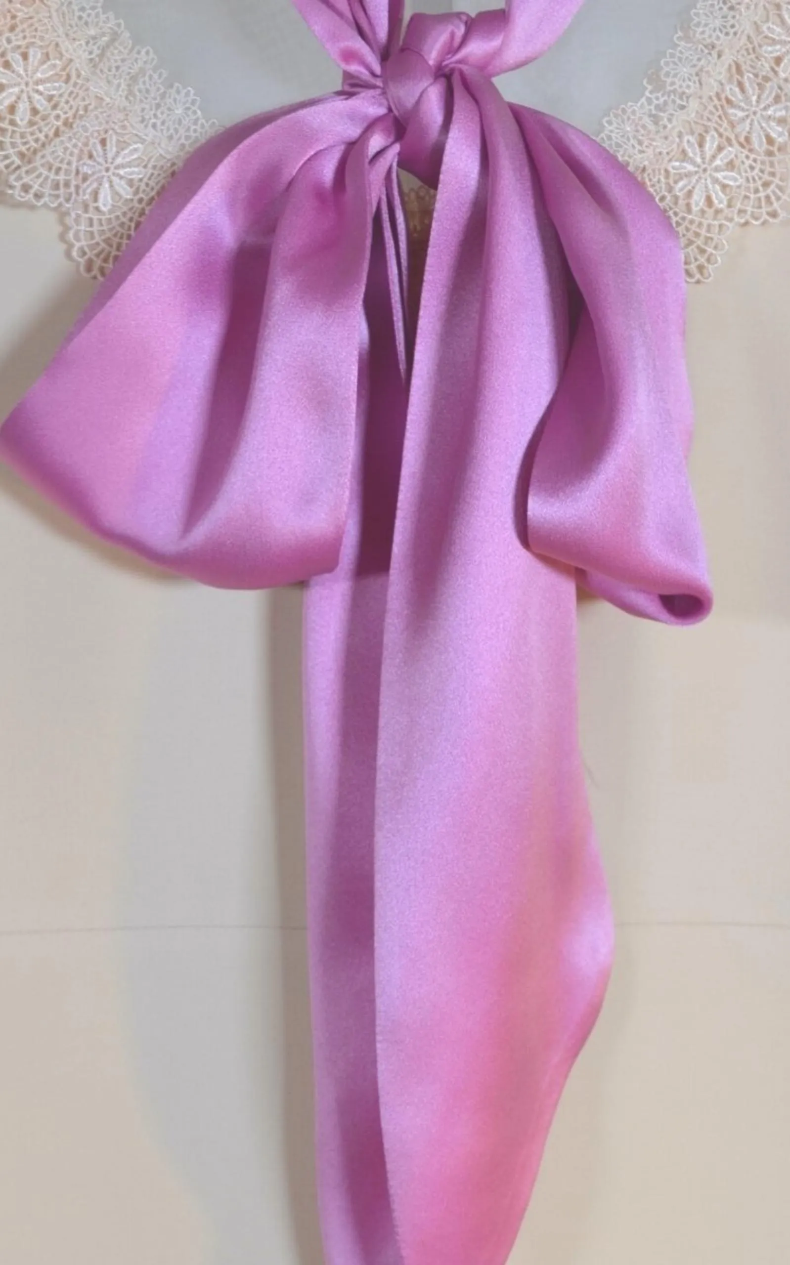 Wool & Silk Blend Mini Dress with Pussycat Bow