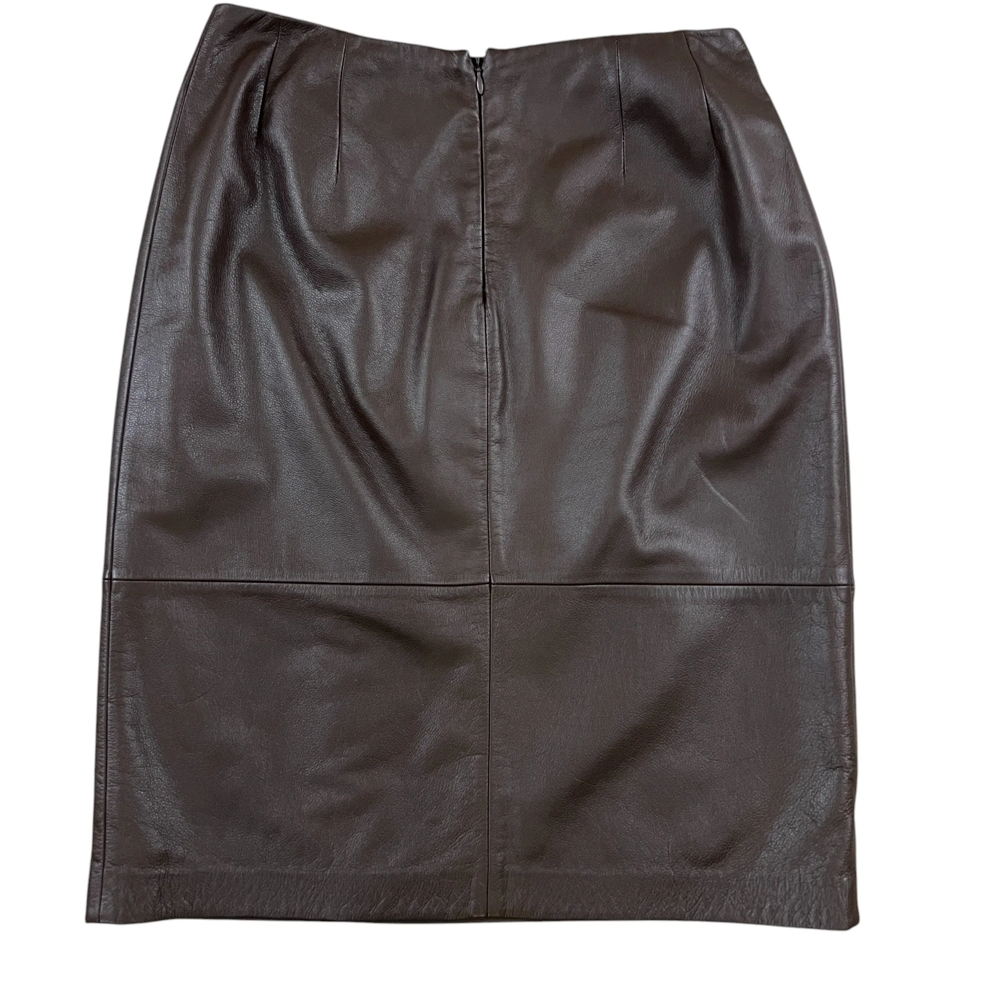 Y2K Brown Leather Pencil Skirt Size 6